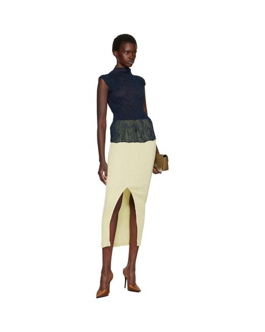 Issey Miyake Blue Chiffon Twist 1 Top