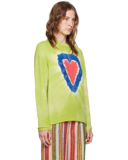 The Elder Statesman Multicolor Heart Dye Sweater