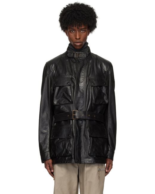 Belstaff Black Legacy Trialmaster Panther Leather Jacket for men