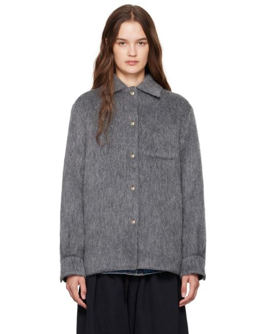 Moncler Gray Virgin Wool & Mohair Jacket