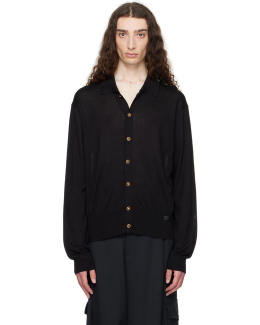Versace Black Knit Silk Cardigan for men