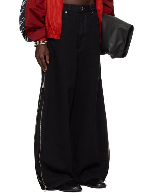 Lu'u Dan ブラック サイドジッパー ジーンズ Black