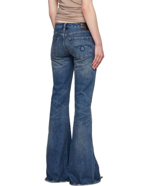 【R13】オーバーフローボーイフレア OVERFLOW BOY FLARE JEAN - MIRE BLUE STRETCH - R13