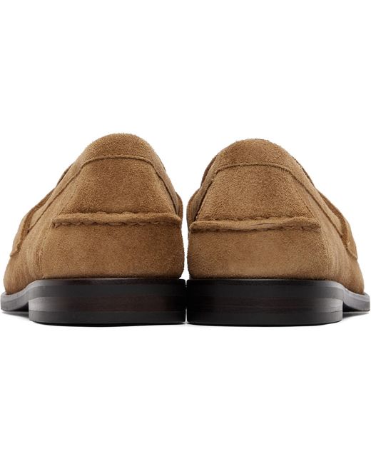 Polo Ralph Lauren Brown Tan Alston Suede Penny Loafers for men