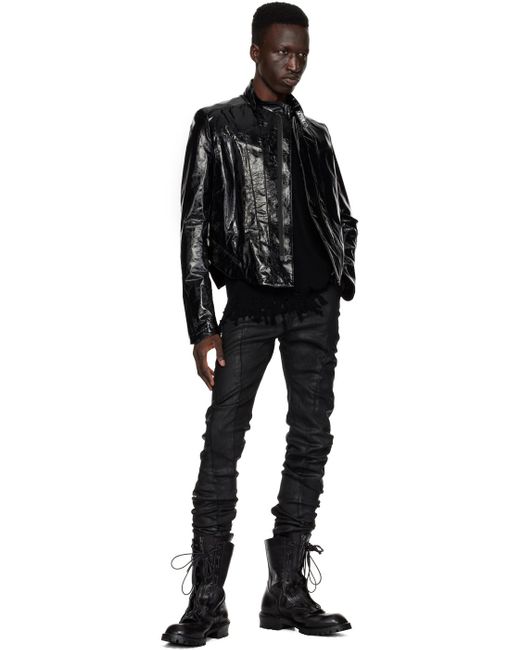 Julius Black Arched Skinny Jeans for men
