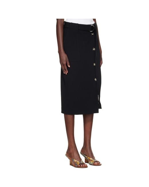 Proenza Schouler Black Carine Cargo Midi Skirt