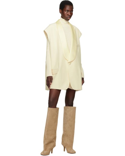 MM6 by Maison Martin Margiela Natural Tan Anatomic Slip-On Suede Tall Boots