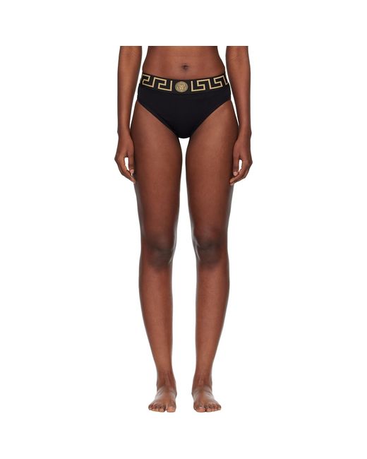 Versace Black Cotton-Jersey High-Waist Briefs