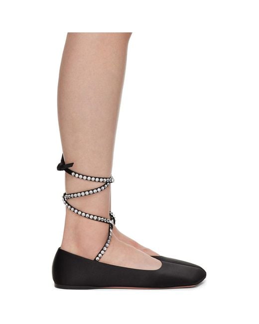 AMINA MUADDI Brown Ane Lace Up Ballerina Flats