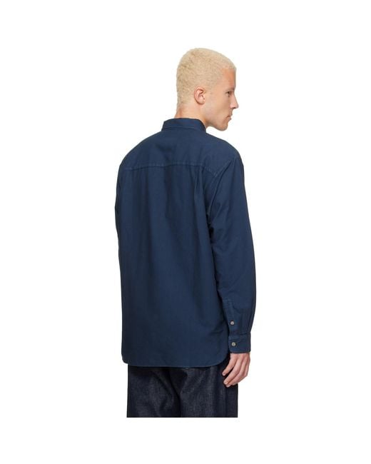 A.P.C. Blue Mateo Logo Shirt for men