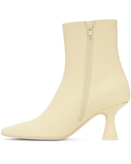 MM6 by Maison Martin Margiela Natural Off-white 6-stamp Boots
