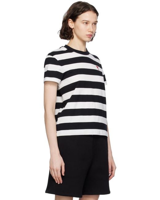 AMI Black Striped T-shirt