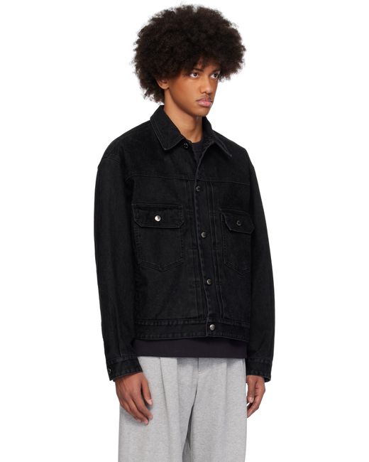 Wooyoungmi Black Regular Denim Jacket for men