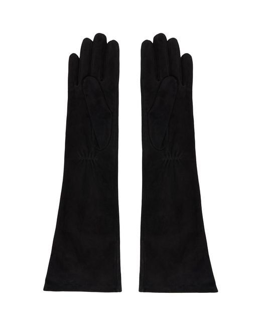 Handsome Stockholm Black Essentials Long Suede Gloves