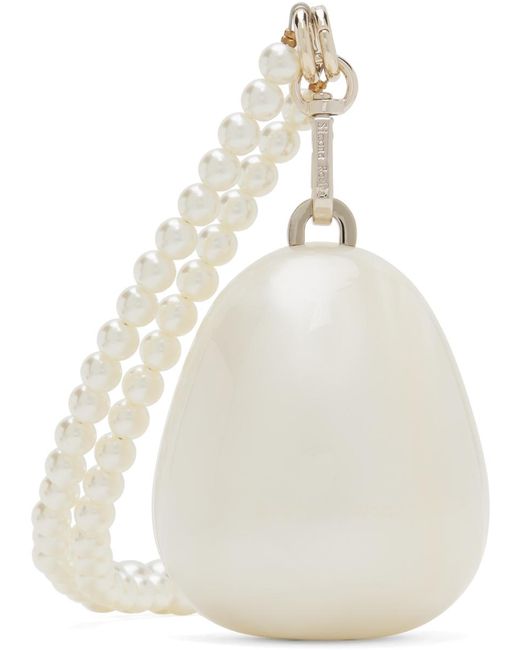 Simone Rocha White Off- Nano Pearl Egg Bag for men