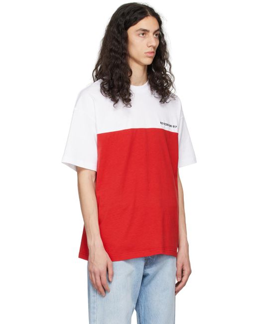 VTMNTS Red Colorblocked T-shirt for men