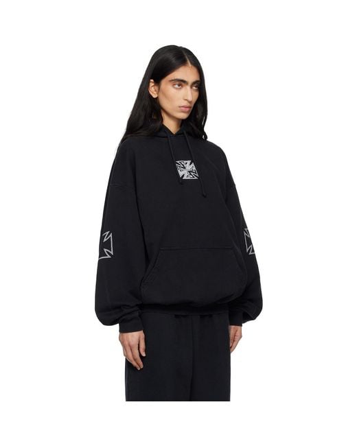 Vetements Blue Triple Biker Cross Logo Hoodie