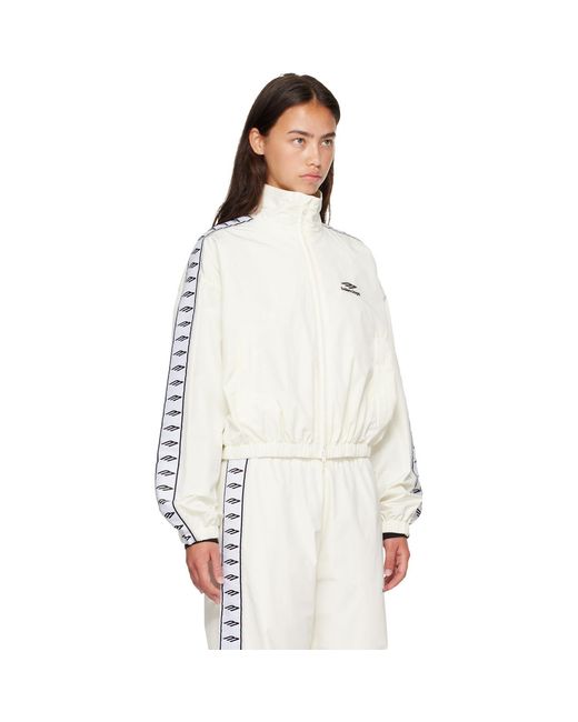 Balenciaga White Off- Techno Cotton Poplin Track Jacket