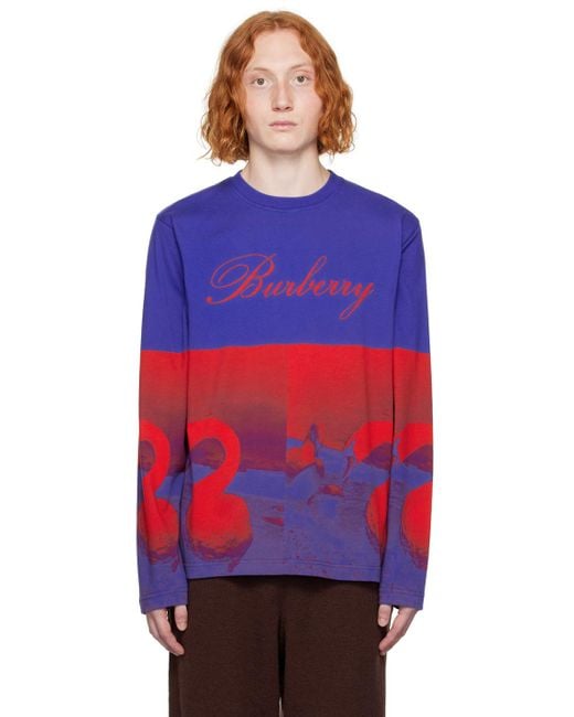 Burberry Blue & Red Swan Sweatshirt for men