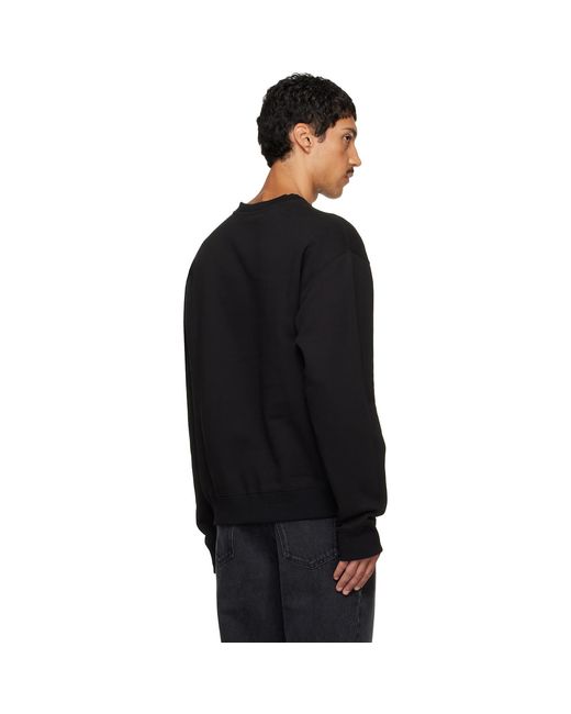 Jil Sander Black Cotton Terry Crew-Neck Sweatshirt for men