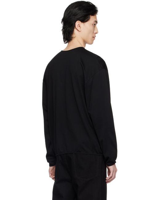 Lemaire Black Relaxed Long Sleeve T-shirt for men