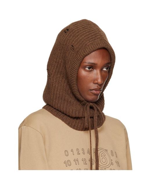 MM6 by Maison Margiela Brown Wool Hood