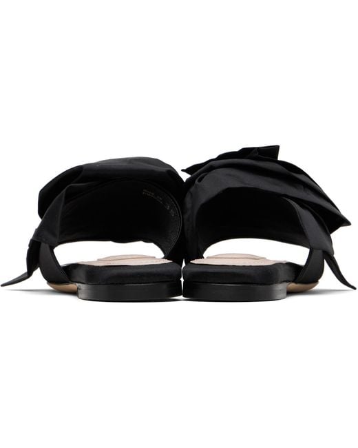 Simone Rocha Black Pressed Rosette Slides