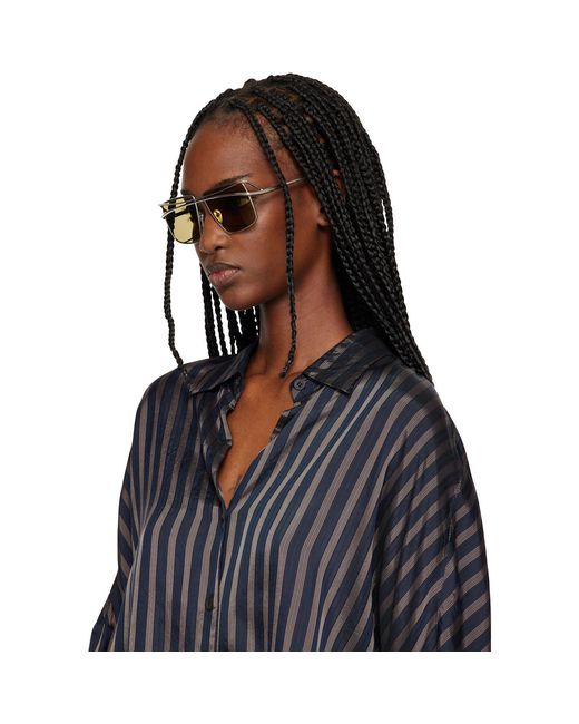 Prada Black Square Metal Sunglasses