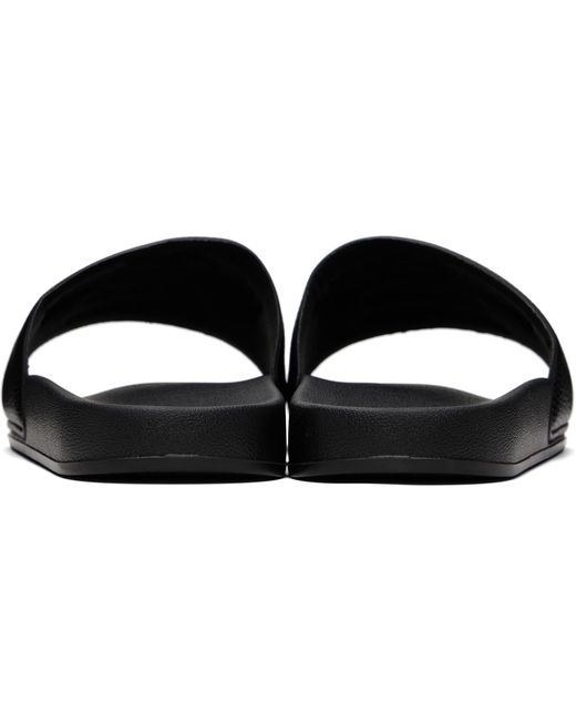 DSquared² Black Embossed-Logo Slides for men