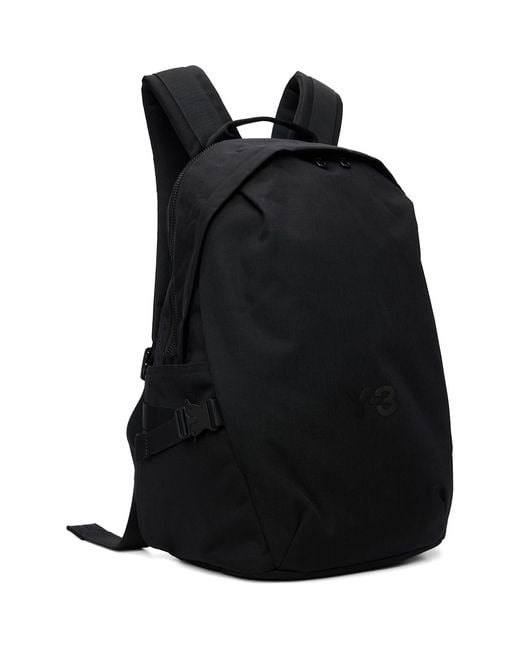 Y-3 Black Bonded-Logo Backpack for men