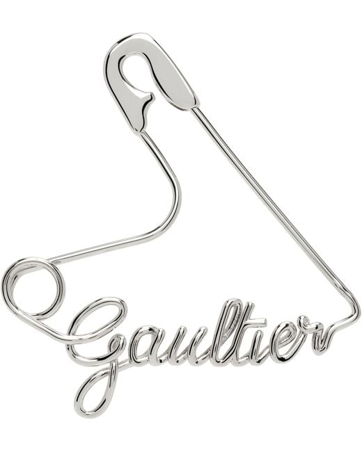 Jean Paul Gaultier Metallic 'The Heart Safety Pin' Single Earring
