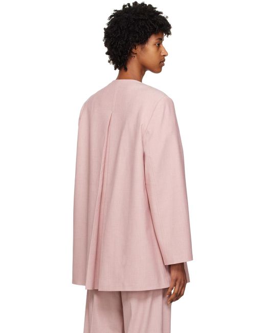Ganni Pink Oversized Drapey Blazer