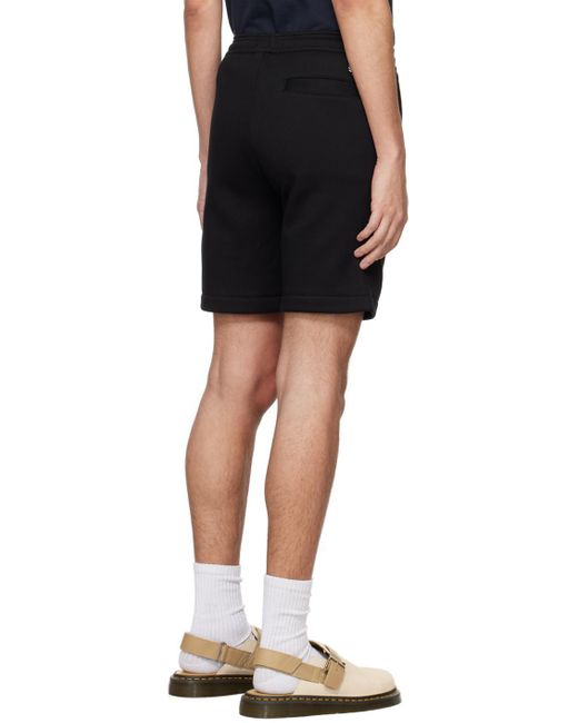 Fred Perry Black Embroidered Shorts for men
