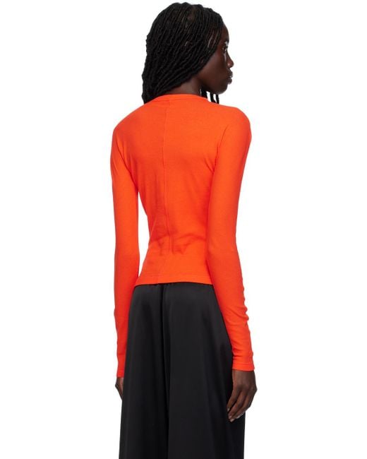 Y-3 Orange Fitted Long Sleeve T-shirt