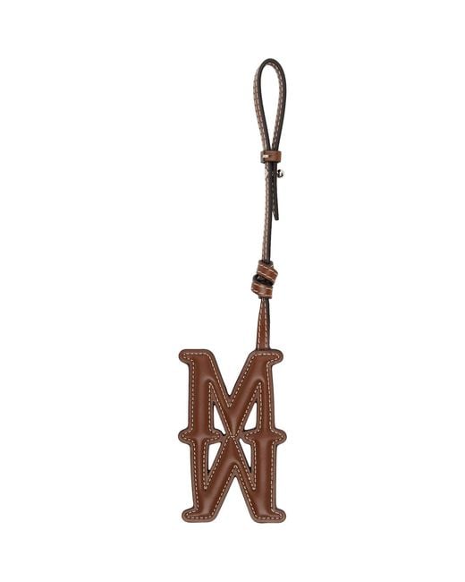 Max Mara Black Mmcharm Leather Bag Charm