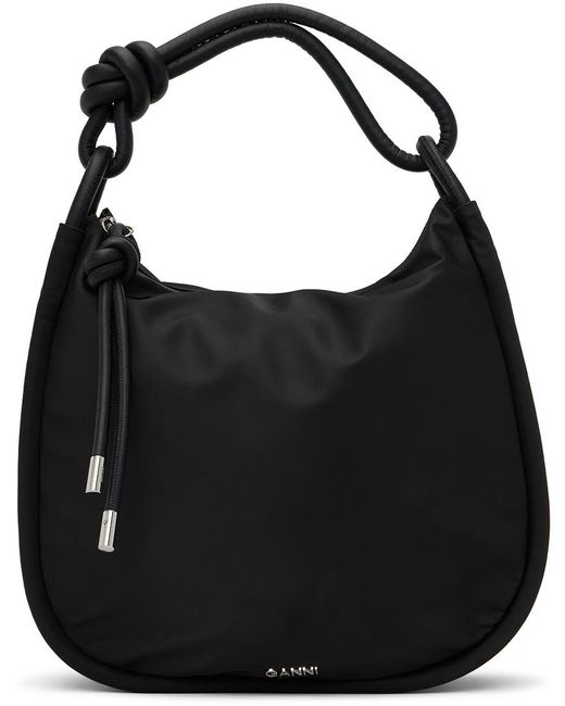 Ganni Synthetic Nylon Shoulder Bag in Black | Lyst