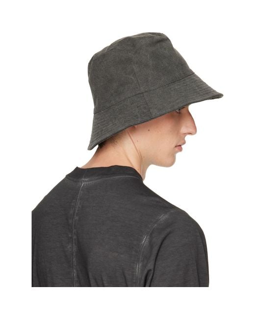 Rick Owens Black Tower Gilligan Bucket Hat for men