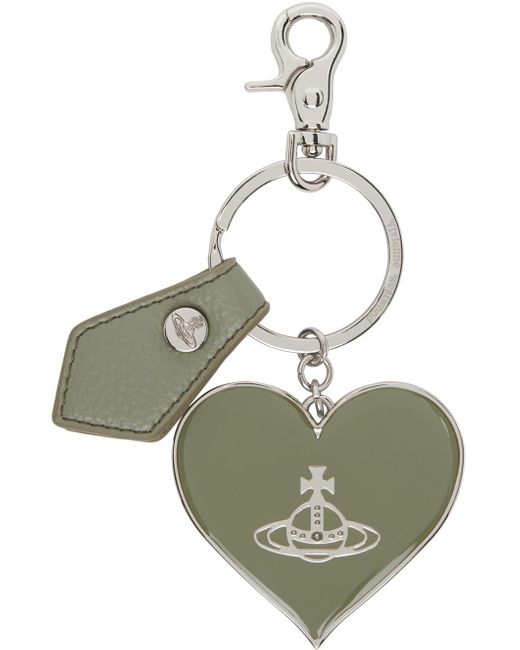 Vivienne Westwood Multicolor Silver Re-vegan Mirror Heart Orb Keychain for men