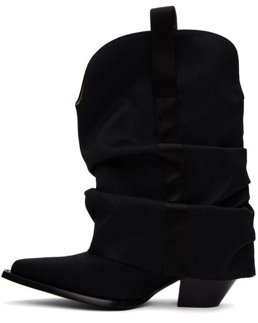 R13 Black Chunky Sleeve Cowboy Boots