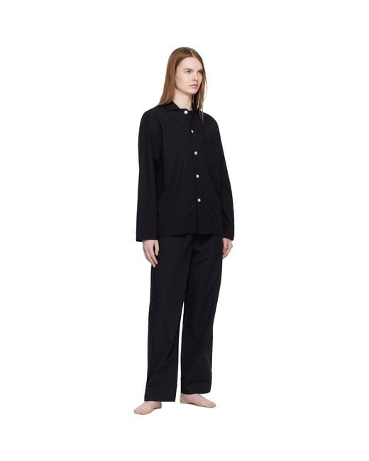 Tekla Black Poplin Pyjama Pants