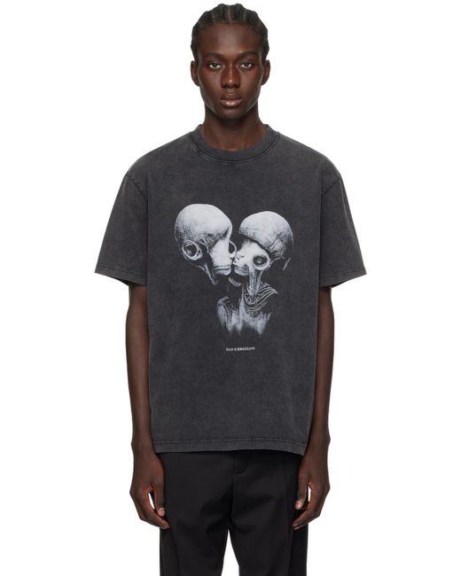 Han Kjobenhavn Black Aliens Kissing T-shirt for men