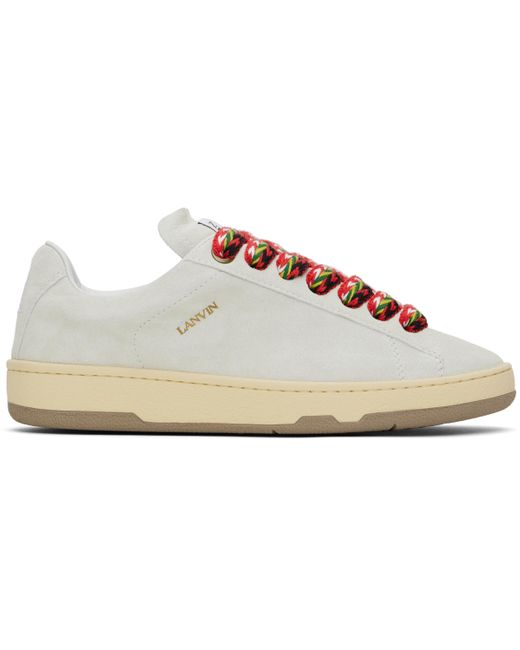 メンズ Lanvin オフホワイト Curb Lite スエード スニーカー Black