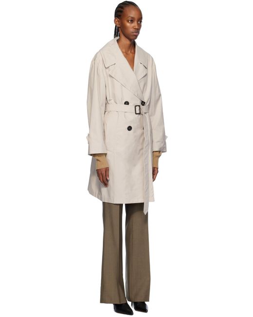 Max Mara Black Beige Vtrench Trench Coat