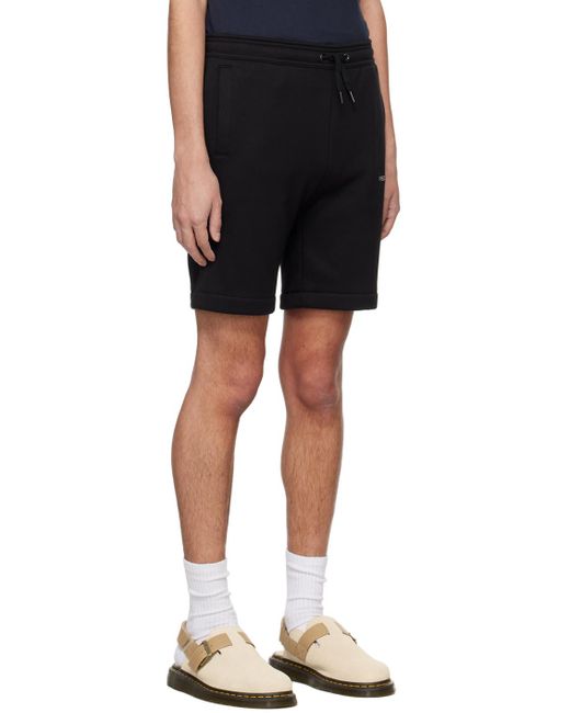 Fred Perry Black Embroidered Shorts for men