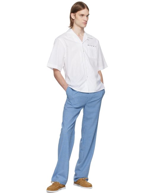 Marni White Poplin Bowling Hidden Logo Shirt for men