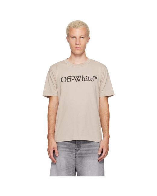 Off-White c/o Virgil Abloh Gray Big Bookish Regular T-Shirt for men