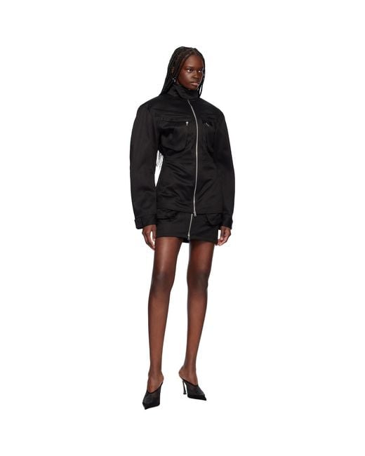Mugler Black Cargo Miniskirt