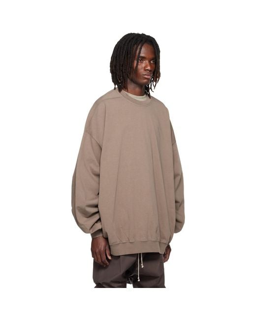 Rick Owens Brown Tower Hun Crewneck Sweatshirt for men