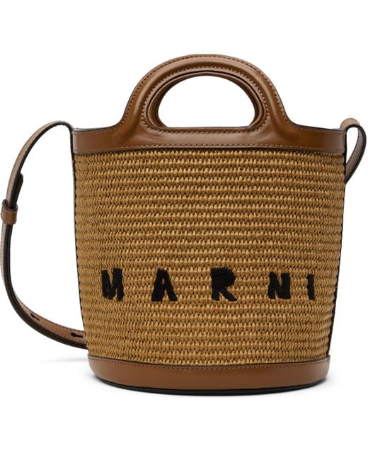 Marni Tropicalia Small Bucket Bag in Brown | Lyst Canada