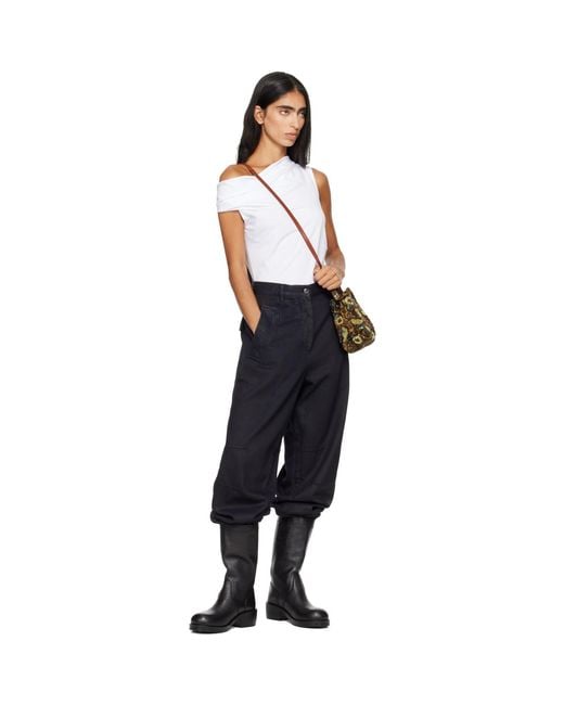 Dries Van Noten Black Leather Biker Boots